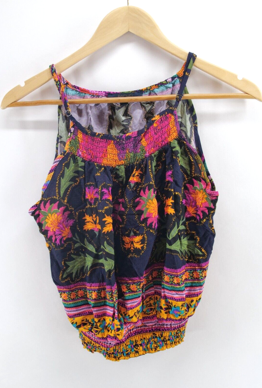 Rachel Roy Womens Neck Sleeveless Blouse Top Small Tropical‎ flower
